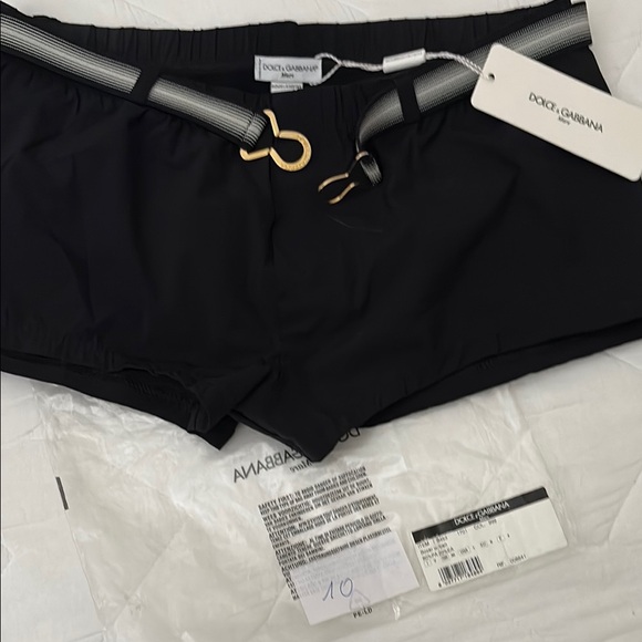 Dolce & Gabbana Black Swim Shorts with Belt - Picture 6 of 8